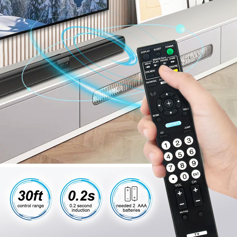 Beyution New RM-YD025 Replaced Remote Suit for Sony TV KDL-32S5100 KDL-32XBR9 KDL-37L4000 KDL-37L4000 KDL-37L5000 KDL-40S4100 KDL-46S4100 KDL-40V4100 KDL-40V415 KDL-40S504 KDL-40S5100 KDL-40SL150 - Image 3